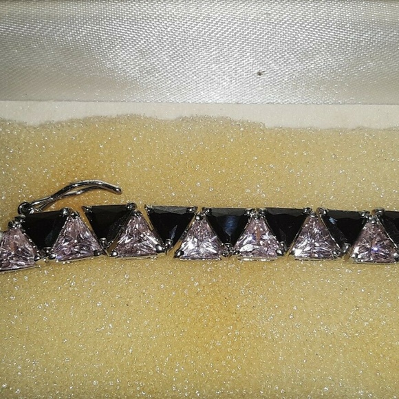 Suzanne Somers  Black and pink trillion  bracelet - Picture 3 of 5